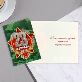 

Открытка-шильдик "23 Февраля!" глиттер, большая звезда 11,5 х 8,5 см