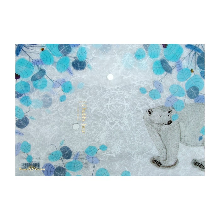 Папка-конверт на кнопке А4, 180 мкм «Белая медведица», пластик, МИКС