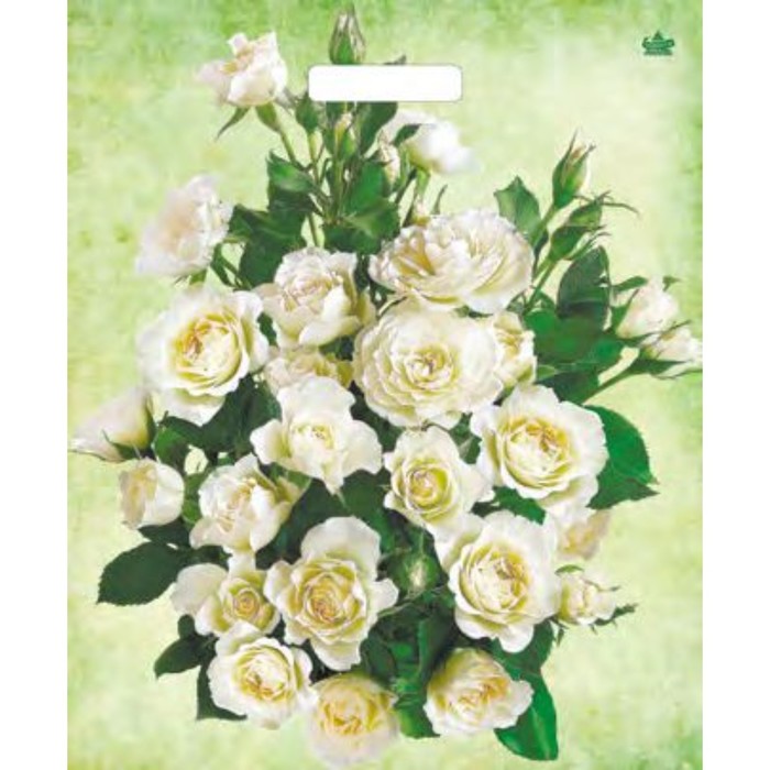 Пакет Белые розы, полиэтиленовый, с вырубной ручкой, 38 х 45 см, 60 мкм пакет газетный микс полиэтиленовый с вырубной ручкой 38 х 45 см 60 мкм
