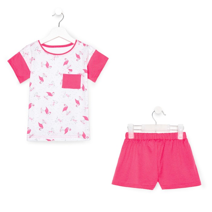 Пижама для девочки, цвет розовый, рост 134