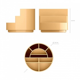 

Подставка-органайзер ErichKrause Mini Burger Powder, без наполнения, вращающаяся, бежевая