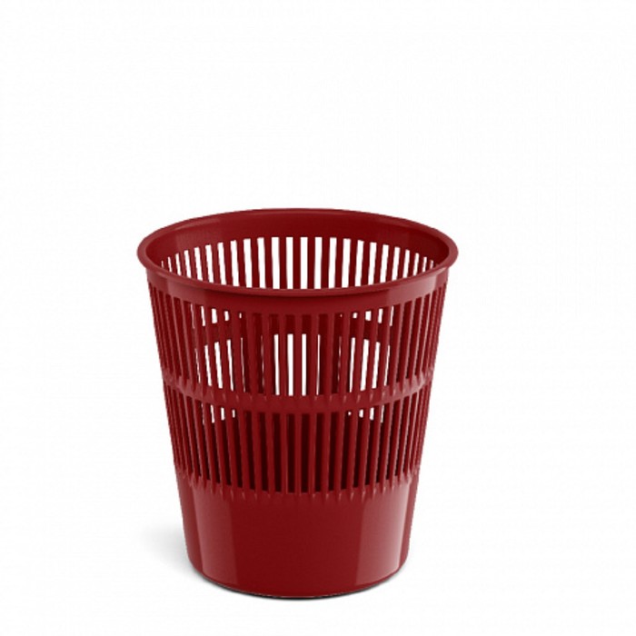 Корзина для бумаг и мусора ErichKrause Marsala, 9 литров, пластиковая, сетчатая, красная