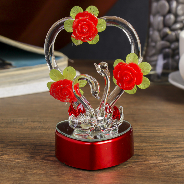 Сувенир "Два лебедя у сердца" световой