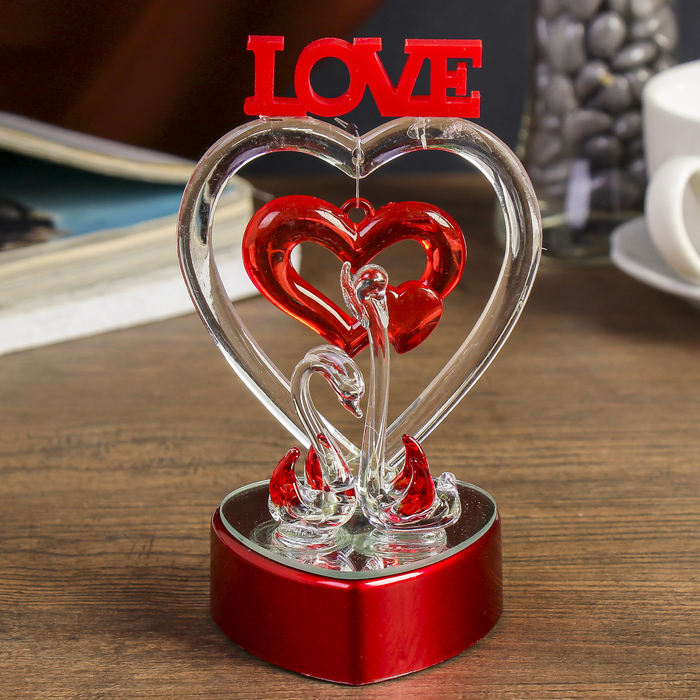 Сувенир "Лебединая любовь" световой