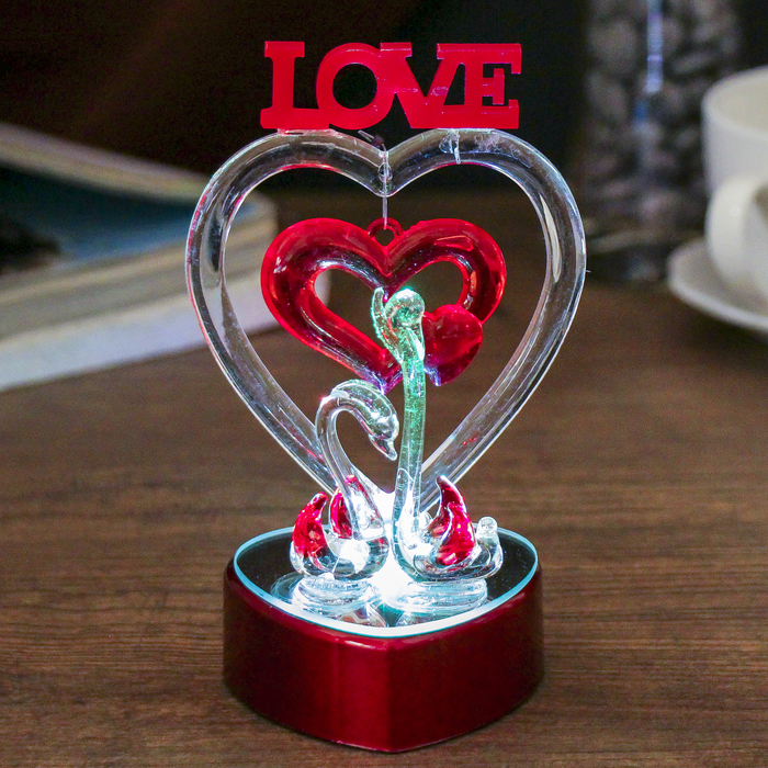 Сувенир "Лебединая любовь" световой