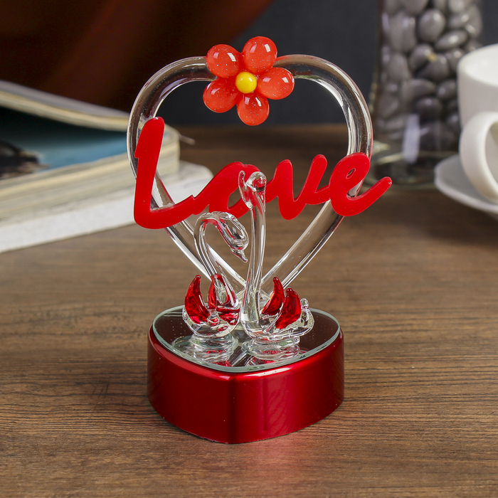 Сувенир "Лебединая пара Love" световой