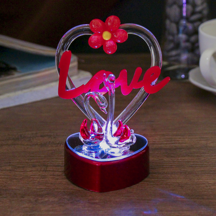 Сувенир "Лебединая пара Love" световой