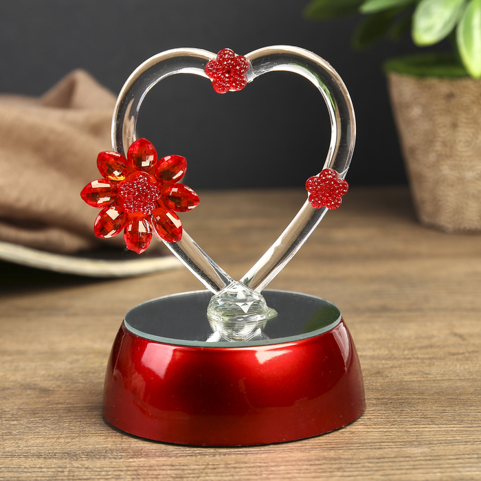 Сувенир "Два лебедя на сердце" световой