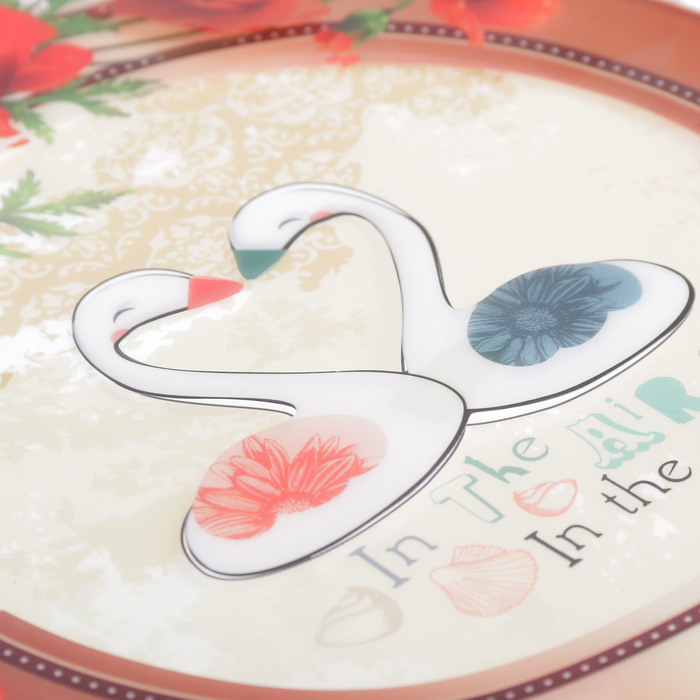 Наклейка интерьерная "Лебеди в маках"