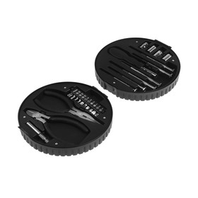 

УЦЕНКА Набор инструментов ТУНДРА, подарочный пластиковый кейс "Колесо", 24 предмета