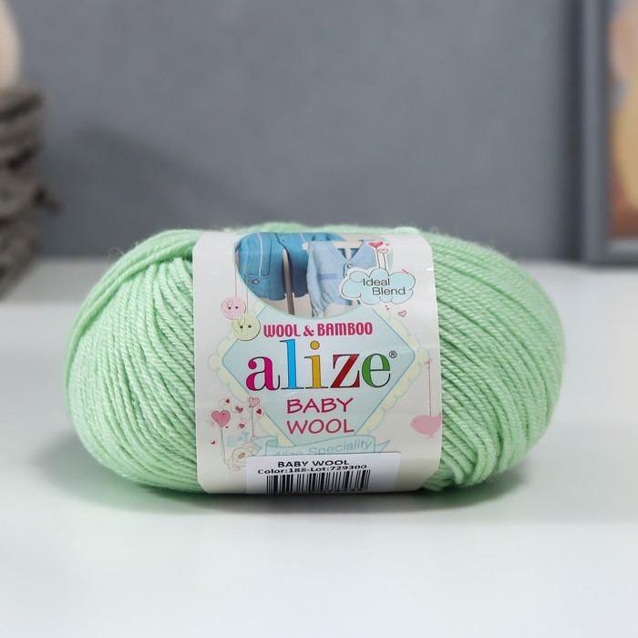 Пряжа Baby Wool 40% шерсть, 40% акрил, 20% бамбук 175м/50гр (188) gazzal baby wool 828 розовый 40%мериносовая шерсть 20%кашемир 40%акрил 1 моток