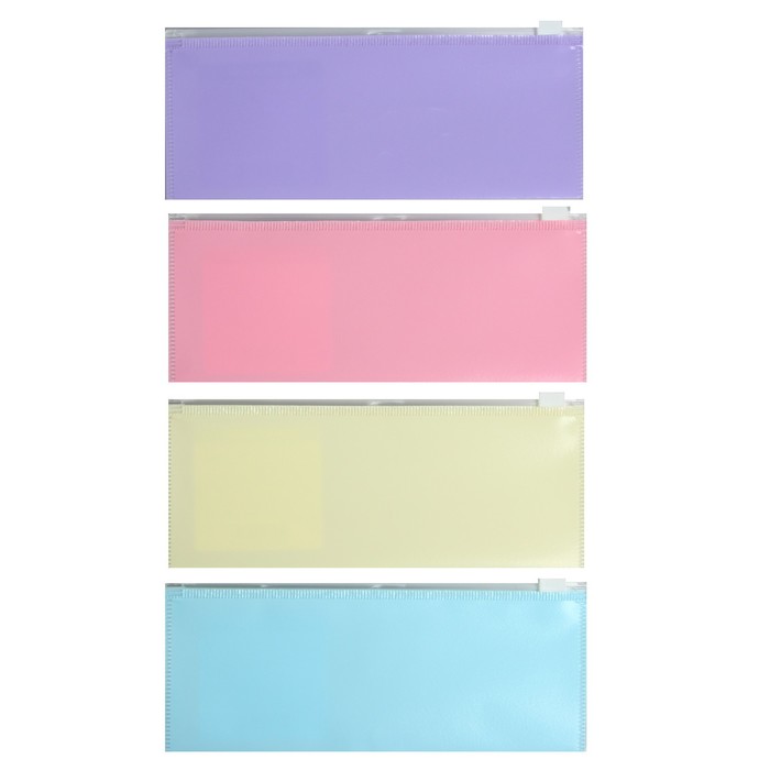 

Папка-конверт на ZIP-молнии 190х70 мм, 180 мкм, ErichKrause, Fizzy Pastel, глянцевая, полупрозрачная, микс