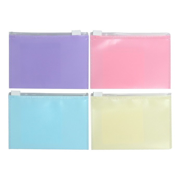 

Папка-конверт на ZIP-молнии Card Size (90х70 мм), 140 мкм, ErichKrause Fizzy Pastel, глянцевая, полупрозрачная, микс