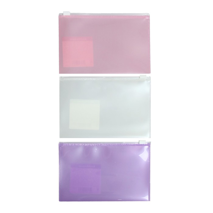 

Папка-конверт на ZIP-молнии C6 (203х129 мм), 180 мкм, ErichKrause Glossy Candy, глянцевая, с тиснением, полупрозрачная, микс