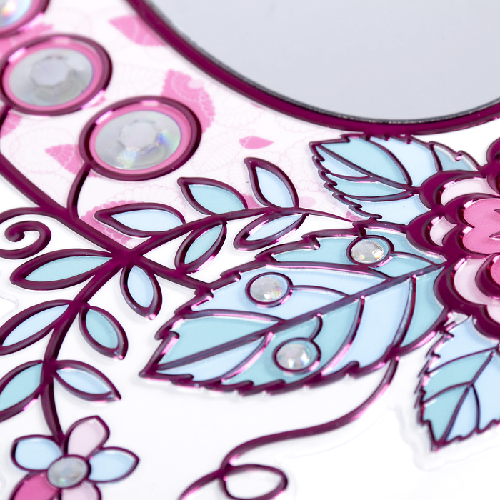 Наклейка зеркальная "Зеркало с цветами"