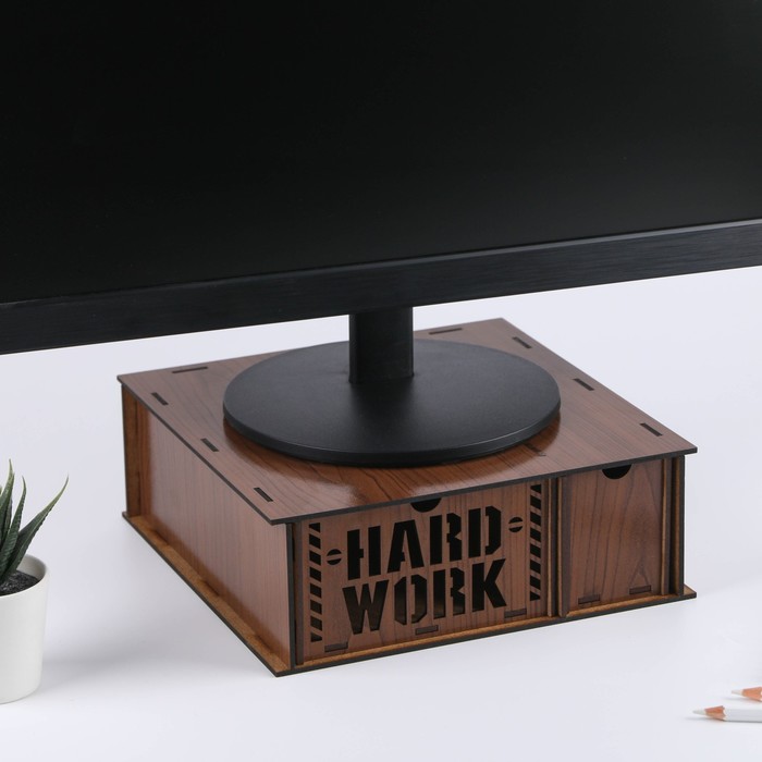 

Подставка под компьютер "Work hard" 23,5 х 23,5 см, дерево