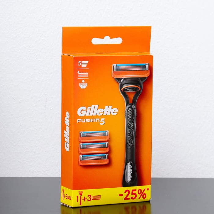 

Бритва Gillette Fusion с 1 сменной кассетой + сменные кассеты для бритья 3 шт.