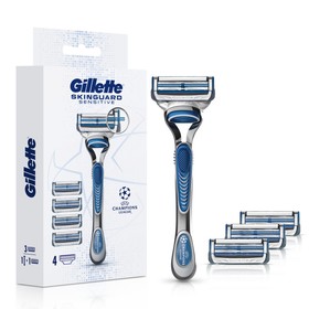 

Бритва Gillette Skinguard Sensitive с 1 сменной кассетой + сменные кассеты 3 шт.
