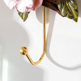 Крючок декоративный полистоун, металл "Розовые пионы" 11х10,3 см от Сима-ленд