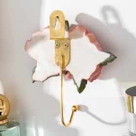 Крючок декоративный полистоун, металл "Розовые пионы" 11х10,3 см от Сима-ленд