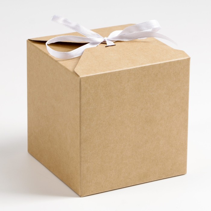 Коробка складная крафт, 10 х 10 х 10 см коробка складная подушка квадратная фиолетовый бант 10 х 10 х 10 см
