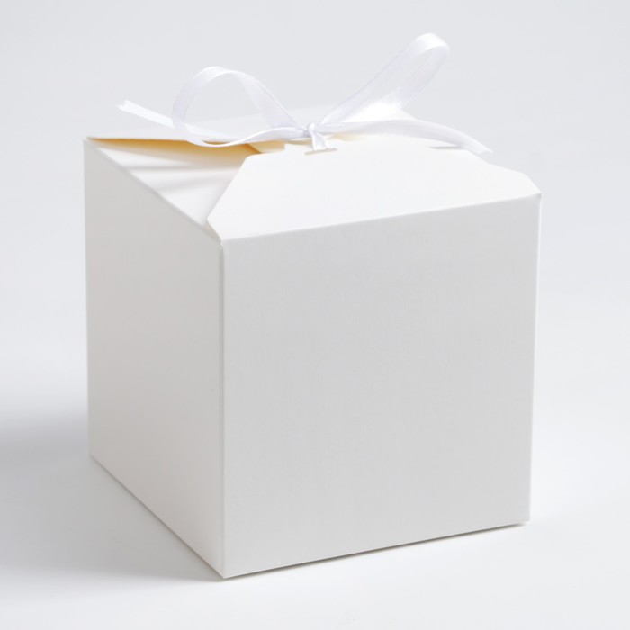 Коробка складная белая, 10 х 10 х 10 см коробка складная звездная 10 х 10 х 10 см