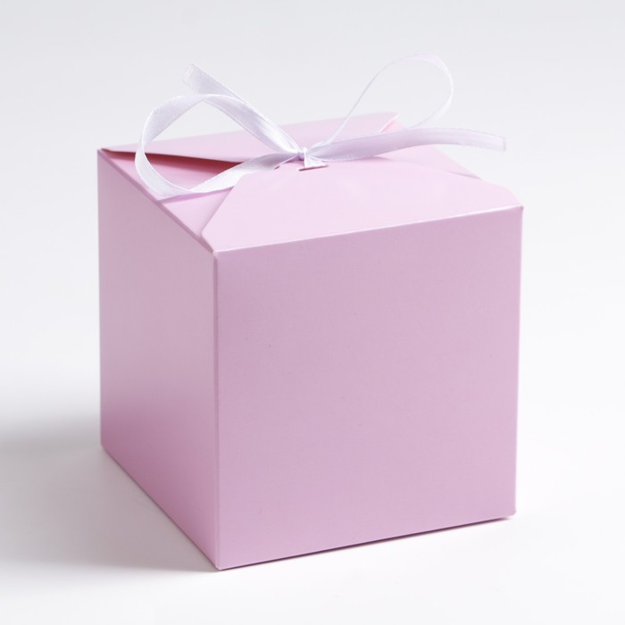 Коробка складная розовая, 10 х 10 х 10 см коробка складная подушка квадратная фиолетовый бант 10 х 10 х 10 см