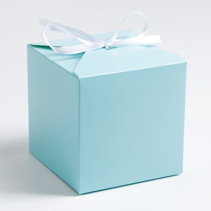 Коробка складная голубая, 10 х 10 х 10 см, коробка складная фламинго 10 х 10 х 10 см