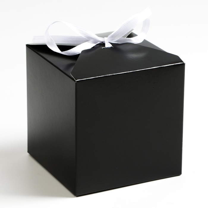 Коробка складная чёрная, 10 х 10 х 10 см коробка складная звездная 10 х 10 х 10 см