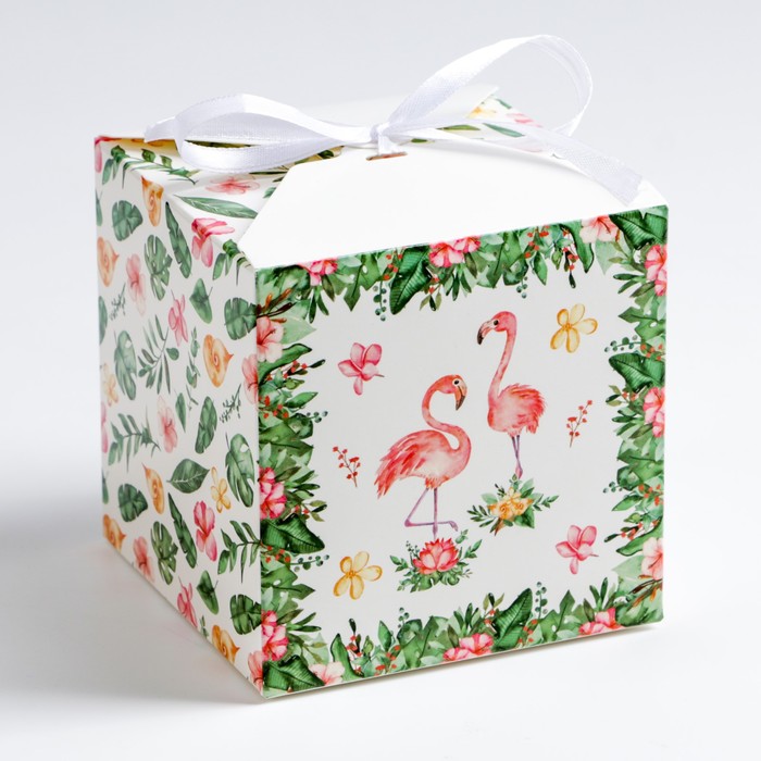 Коробка складная Фламинго, 10 х 10 х 10 см коробка складная белая 10 х 10 х 10 см