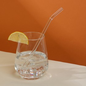 Набор стеклянных трубочек для коктейля, 6 шт, 20 см, цвет прозрачный Ош