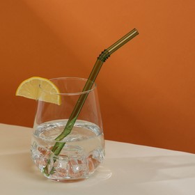 Набор стеклянных трубочек для коктейля, 6 шт, 20 см, цвет МИКС Ош