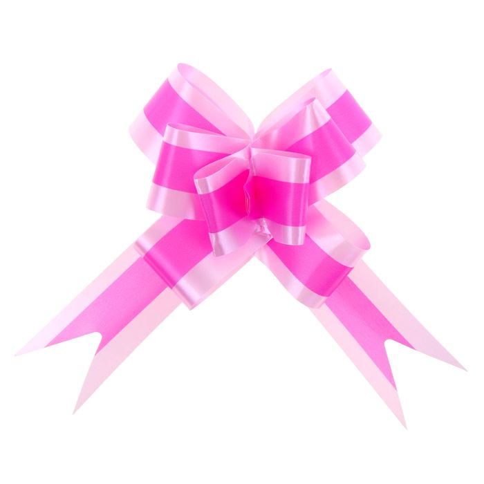 Бант-бабочка №3 "Широкая полоска", цвет розовый