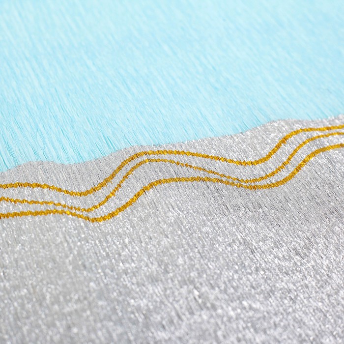 Бумага креп, с серебряным верхом, цвет светло-голубой, 0,5 х 2,5 м