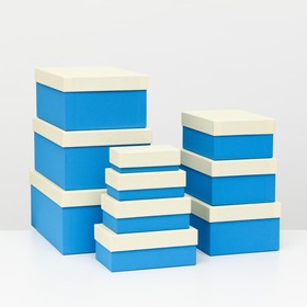 

Набор коробок 10 в 1,"Радуга" голубой, 12.9x7.4x4.5-31.4x20.9x13.5 см