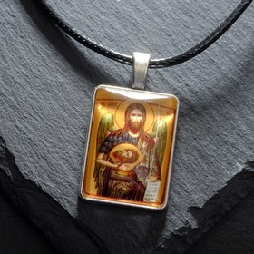 

Нательная икона "Святой пророк Иоанн Креститель" на шнурке, цвет жёлтый в серебре
