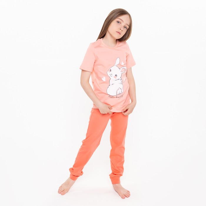 Пижама для девочки К2793-6013, цвет бежевый, рост 128 см (64)