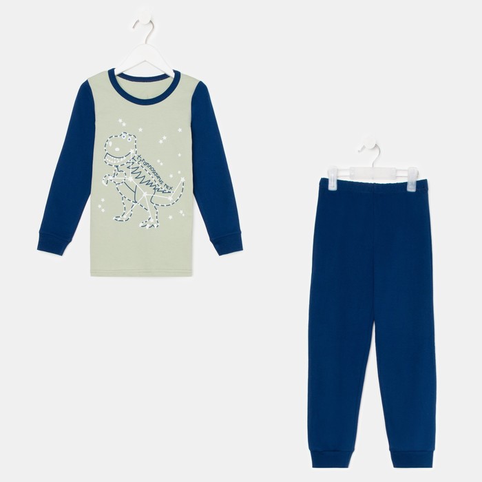 Пижама для мальчика М1847-5999, цвет синий/зеленый, рост 110 см (60)