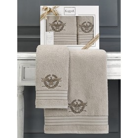 

Комплект махровых полотенец Kavell, размер 50x90 см, 70x140 см, цвет бежевый