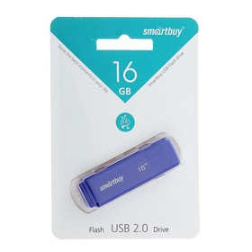 

Флешка Smartbuy Dock, 16 Гб, USB2.0, чт до 25 Мб/с, зап до 15 Мб/с, синяя