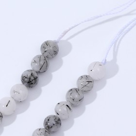 

Бусины на нити шар №6 "Агат волосатик", +/-38см