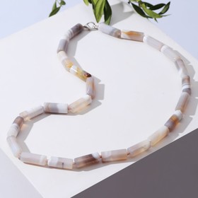 

Бусы трубочка через узел "Агат светло-коричневый", 50 см