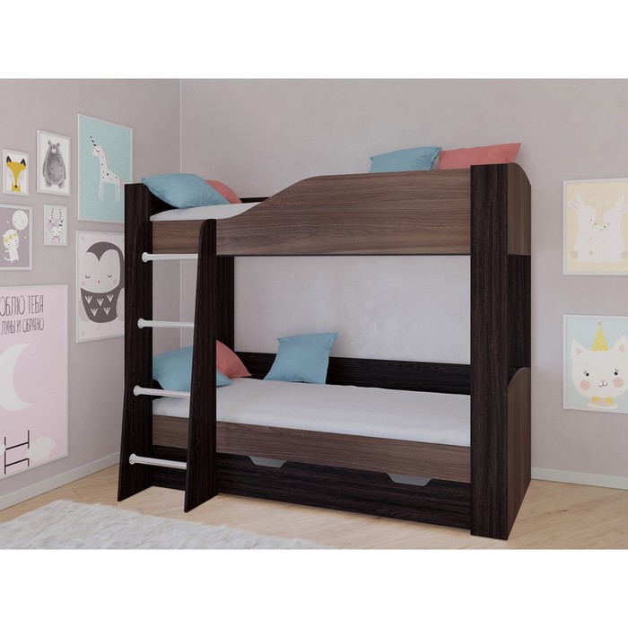 Детская двухъярусная кровать «Астра 2», цвет венге / дуб шамони детская двухъярусная кровать астра 2 цвет венге розовый