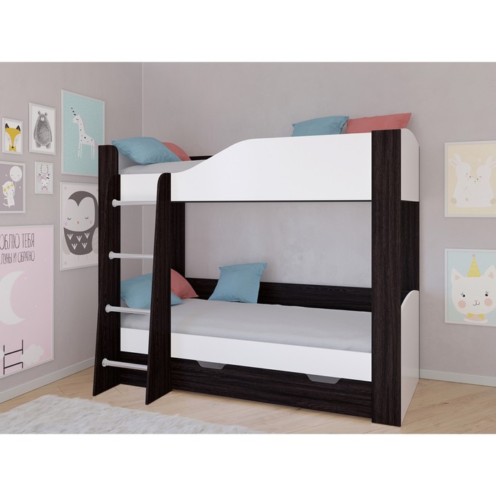 Детская двухъярусная кровать «Астра 2», цвет венге / белый детская двухъярусная кровать астра 2 цвет венге орех