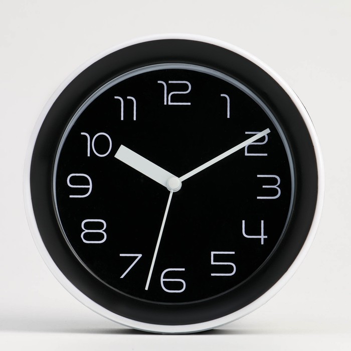 Часы - будильник настольные Классика, с подвесом, дискретный ход, 15 х 4 см, черный будильник настольные часы классика дискретный ход d 15 см чёрный