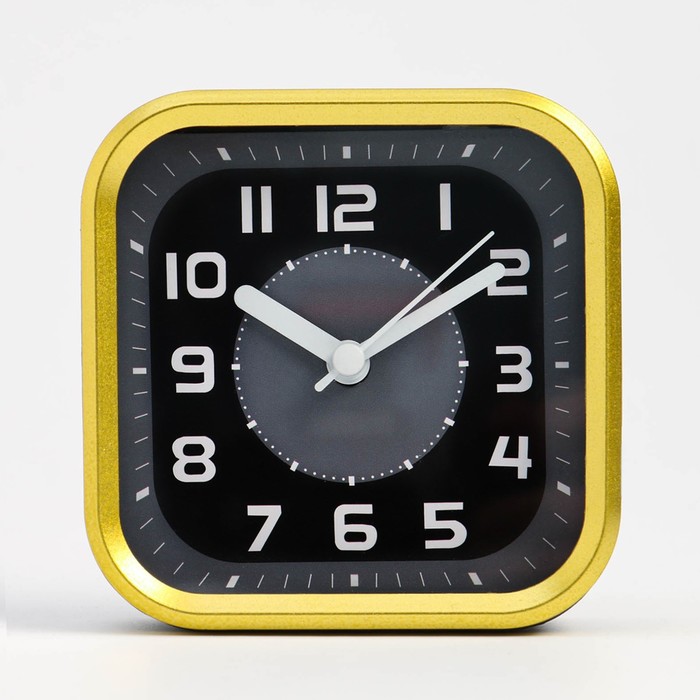 Часы - будильник настольные Классика, дискретный ход, 9.5 х 9.5 см, АА часы будильник настольные классика с подвесом дискретный ход d 12 5 см 15 х 15 см аа