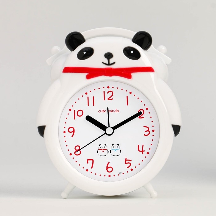 Часы - будильник настольные Милая панда детские, дискретный ход, 16 х 13 см, АА часы будильник настольные гонки детские дискретный ход d 10 см 14 х 14 см аа