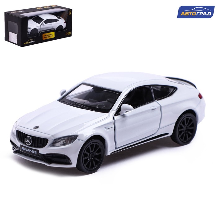 

Машина металлическая MERCEDES-AMG C63 S COUPE, 1:32, открываются двери, инерция, цвет белый