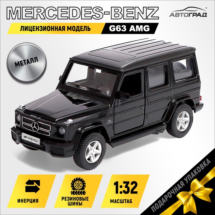 

Машина металлическая MERCEDES-BENZ G63 AMG, 1:32, открываются двери, инерция, цвет чёрный