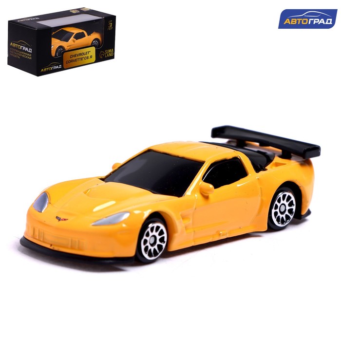 Машина металлическая CHEVROLET CORVETTE C6-R, 1:64, цвет желтый